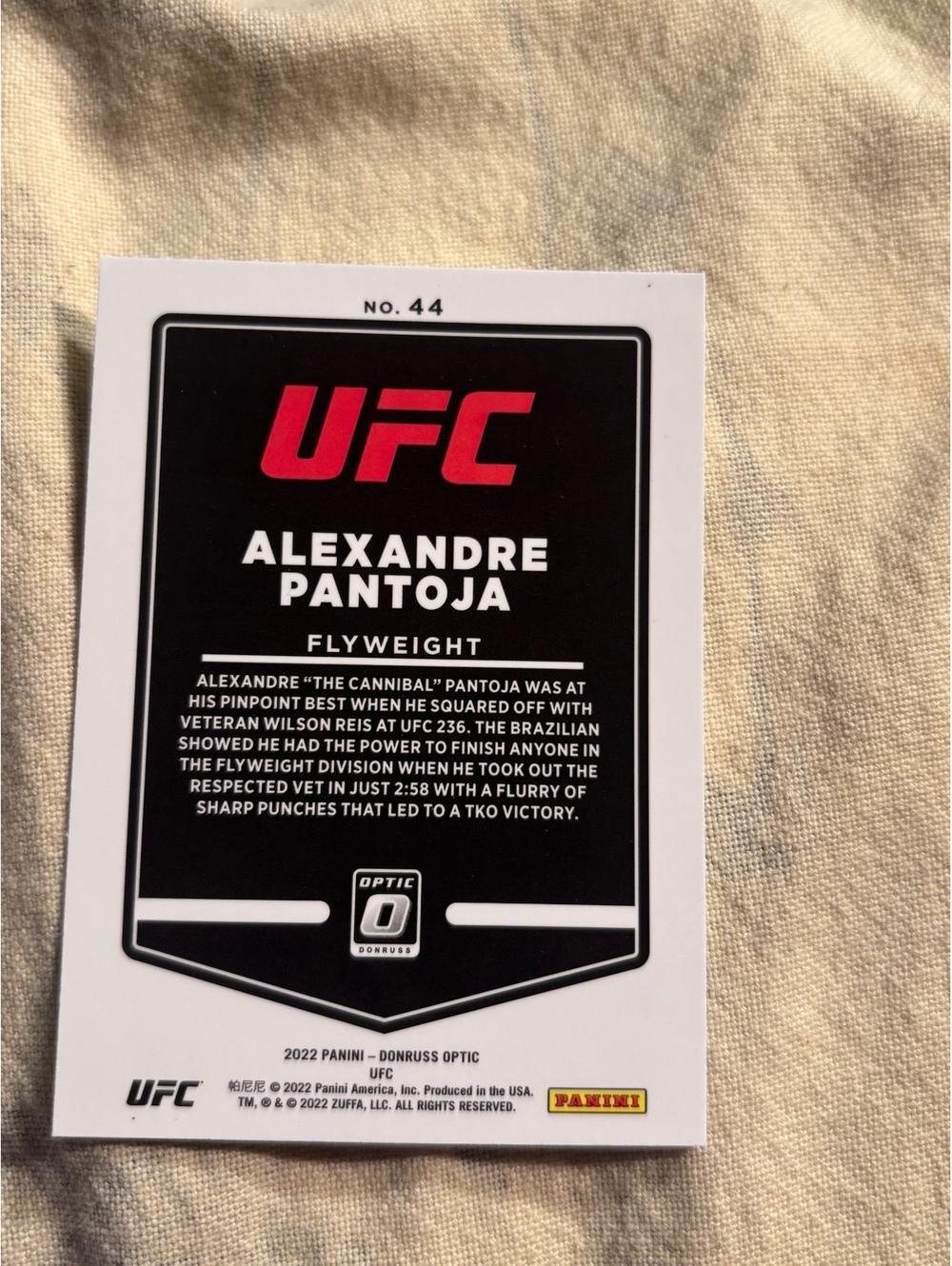 2022 Panini Donruss Optic UFC Alexandre Pantoja Flyweight #